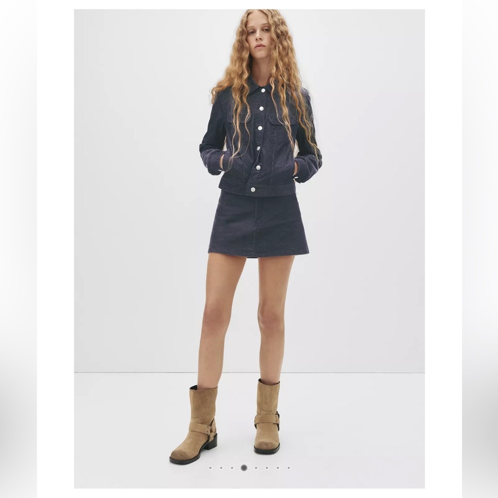 Dark Blue corduroy mini skirt